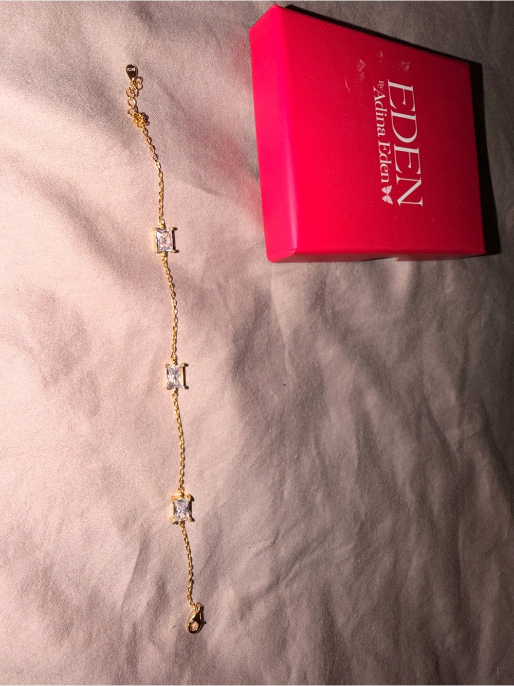 Adina Eden Gold Tone Bracelet with Clear Stones